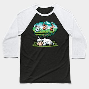 Funny Sheep Counting Rabbits Sleep Shirt Pajamas Baseball T-Shirt